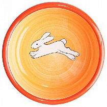 картинка для Миска 140мл Кролик керамическая оранжевая для грызунов на сайте сети магазинов Бонифаций