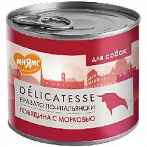картинка для Корм 200г МНЯМС Бразато по-итальянски паштет из говядины с морковью для собак всех пород на сайте сети магазинов Бонифаций