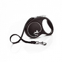 картинка для Рулетка 5м Flexi Black Design М серая с ремнем для собак 25кг на сайте сети магазинов Бонифаций