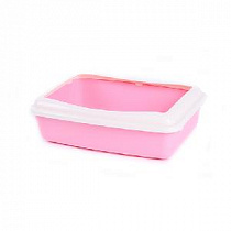 картинка для Туалет 41х30х11,7см Шурум-Бурум розовый пластиковый с бортиком для кошек на сайте сети магазинов Бонифаций