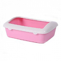 картинка для Туалет 41х30х14см Шурум-Бурум розовый с бортиком для кошек на сайте сети магазинов Бонифаций