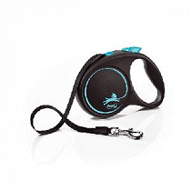 картинка для Рулетка 5м Flexi Black Design М голубая с ремнем для собак 25кг на сайте сети магазинов Бонифаций