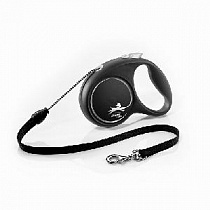 картинка для Рулетка 5м Flexi Black Design М серая с тросом для собак 20кг на сайте сети магазинов Бонифаций