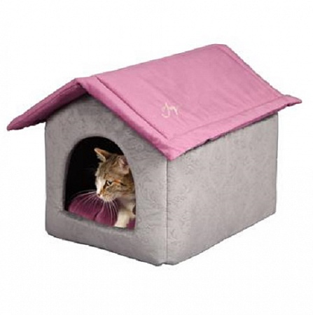 дополнительная картинка для Дом со съемной крышей 53х41х39см JOY серо-фиолетовый для кошек на сайте сети магазинов Бонифаций