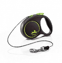 картинка для Рулетка 3м Flexi Black Design ХS зелёная с тросом для собак 8кг на сайте сети магазинов Бонифаций
