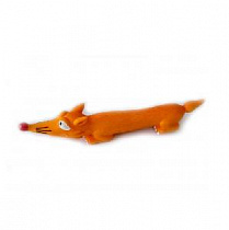картинка для Лиса 25см оранжевая длинная с пищалкой латексная игрушка для собак на сайте сети магазинов Бонифаций